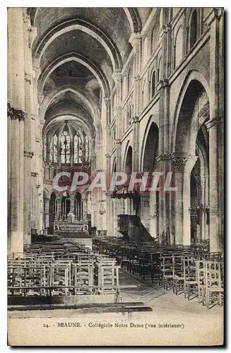 Cartes postales Beaune Collegiale Notre Dame vue interieure