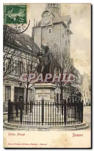 Cartes postales Beaune statue Monge