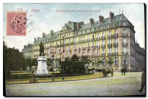 Ansichtskarte AK Dijon Statue de Rude et hotel de la Cloche