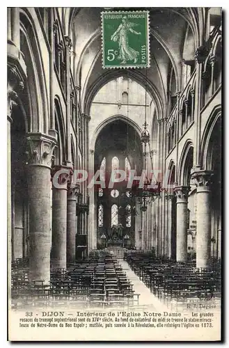 Cartes postales Dijon interieur de l'Eglise Notre Dame
