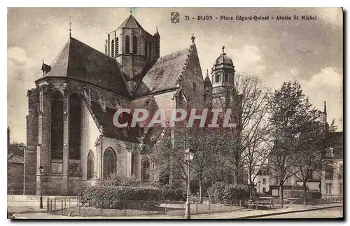 Cartes postales Dijon Place Edgard Quinet abside St michel