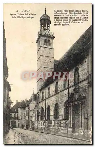 Cartes postales Dijon Tour de l'Ecole de Droit et Entree de la Bibliotheque municipale