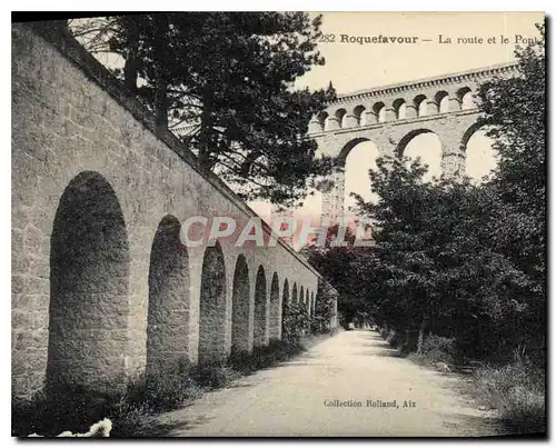 Ansichtskarte AK Roquefavour La Route et le Pont