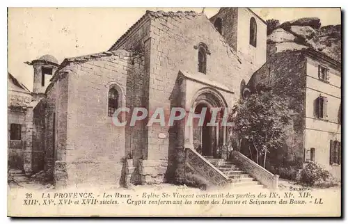 Cartes postales Le Provence les Baux Eglise St Vincent contenant des parties des IXe XIe XIIe XIIIe XVe XVIe et