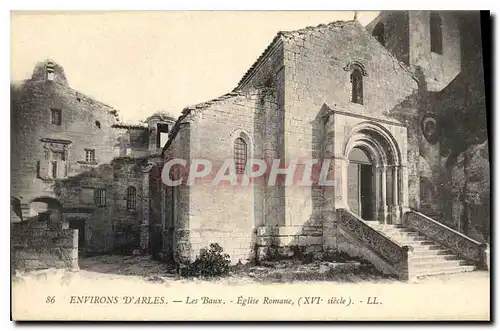 Cartes postales Environs d'Arles Les Baux Eglise Romane (XVIe siecle)