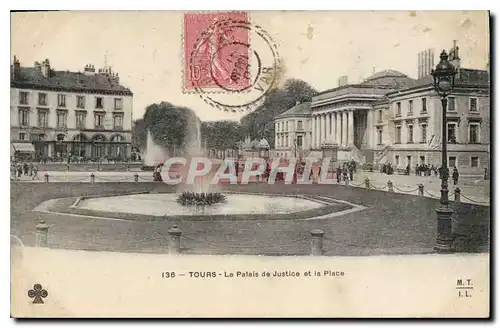 Cartes postales Tours Le Palais de Justice et la Place