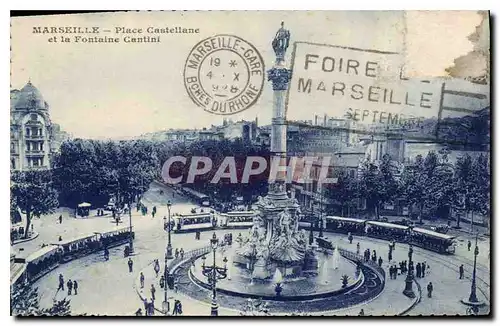 Ansichtskarte AK Marseille Place Castellane et la Fontaine Cantini