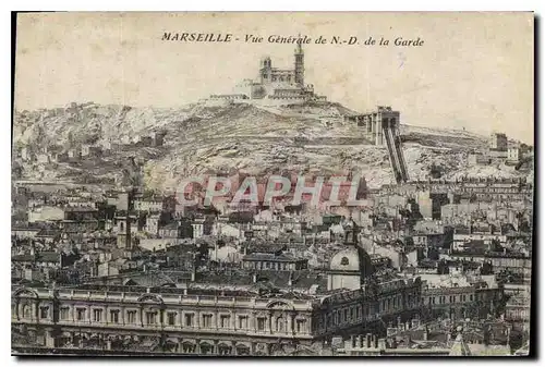 Cartes postales Marseille Vue generale de N D de la Garde