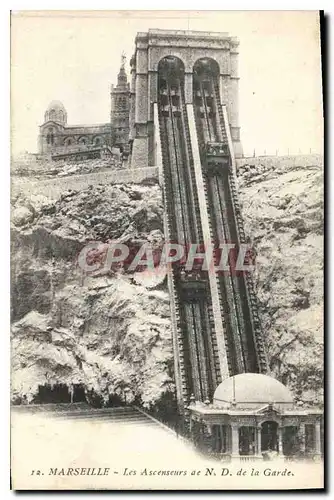 Cartes postales Marseille Les Ascenseurs de N D de la Garde