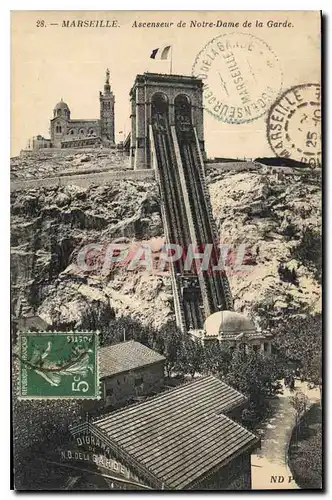 Cartes postales Marseille Ascenseur de N D de la Garde