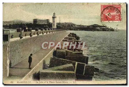 Ansichtskarte AK Marseille La Jetee et le Phare Sainte Marie