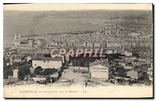 Ansichtskarte AK Marseille Vue generale vers les Bassins