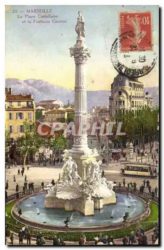Cartes postales Marseille La Place Castellane et la Fontaine Cantini