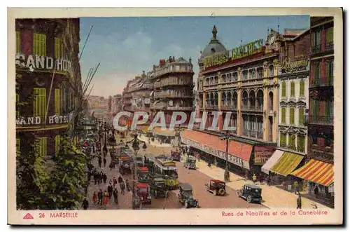 Cartes postales Marseille Rues de Noailles et la Canebiere