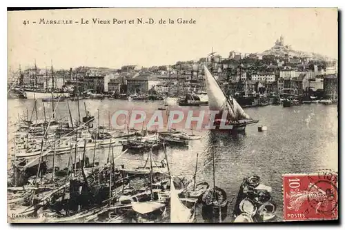 Cartes postales Marseille Le Vieux Port et N D de la Garde