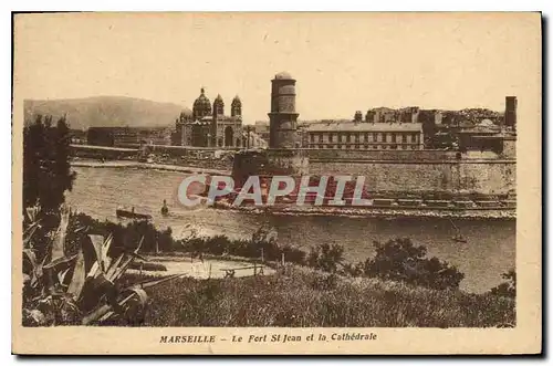 Cartes postales Marseille Le Port St Jean et la Cathedrale