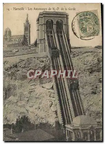 Cartes postales Marseille Les Ascenseurs de N D de la Garde