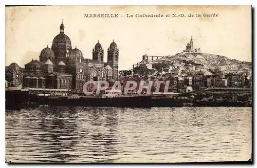 Cartes postales Marseille La Cathedrale et N D de la Garde