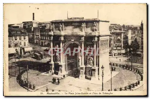 Cartes postales Marseille La Place Jules Guesde et l'Arc de Triomphe