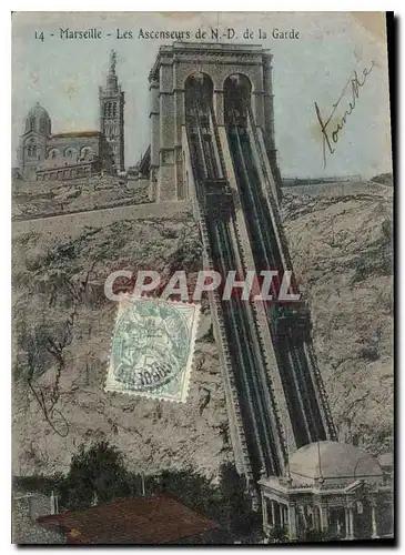 Cartes postales Marseille Ascenseur de N D de LA Garde