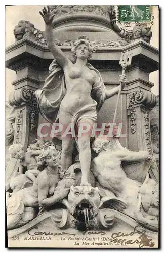 Ansichtskarte AK Marseille Fontaine Cantini (Detail) La Mer Amphitrite