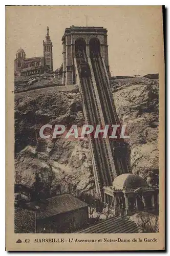 Cartes postales Marseille Anscenseur de N D de la Garde