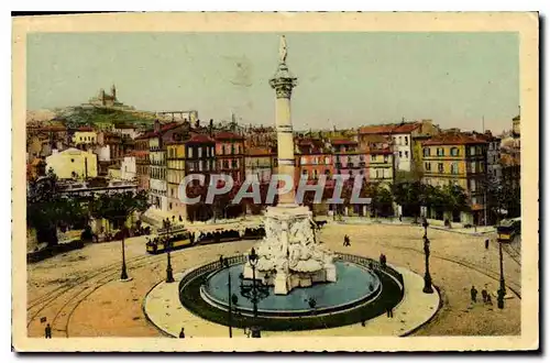 Ansichtskarte AK Marseille Place Castellane et Fontaine Cantini avec vue sur N D de la Garde