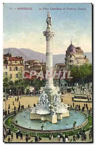 Ansichtskarte AK Marseille la Place Castellane et Fontaine Cantini