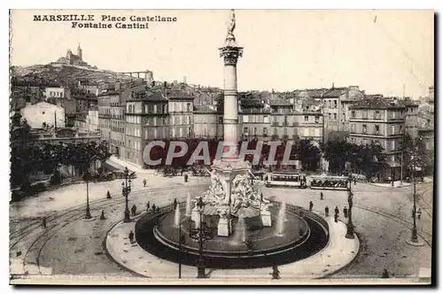 Cartes postales Marseille la Place Castellane et Fontaine Cantini