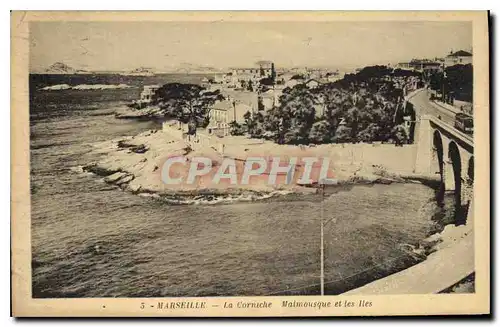 Ansichtskarte AK Marseille La Corniche Malmousque et les Iles