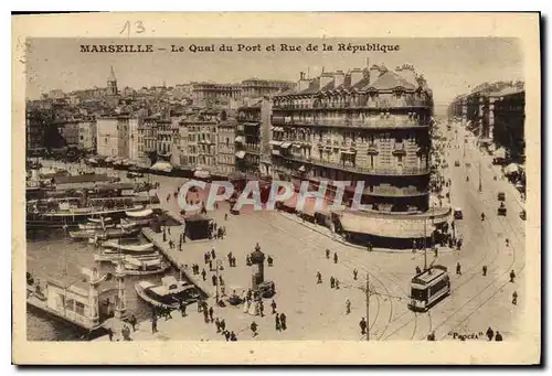 Ansichtskarte AK Marseille Vue generale des Ports prise de N D de la Garde