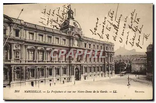 Cartes postales Marseille La Prefecture et vue sur Notre Dame de la Garde