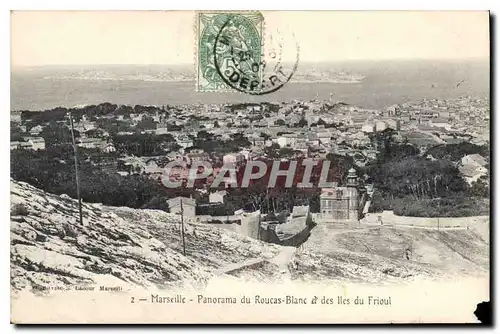 Cartes postales Marseille Panorama du Roucas Blanc et des iles du Frioul