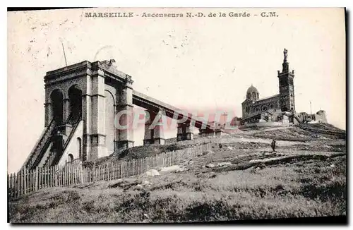 Cartes postales Marseille Ascenseurs N D de la Garde