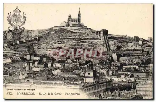 Cartes postales Marseille ND de la Garde Vue generale