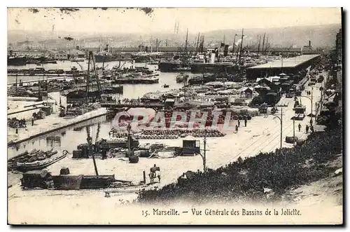 Cartes postales Marseille Vue generale des bassins de la Joliette