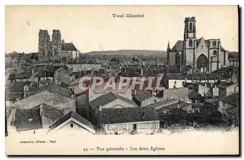 Cartes postales Toul Vue generale Les deux eglises