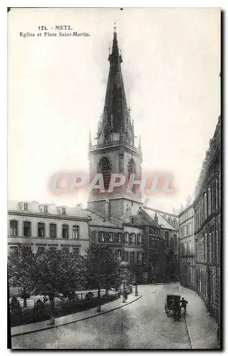 Cartes postales Metz Eglise et Place Saint Martin