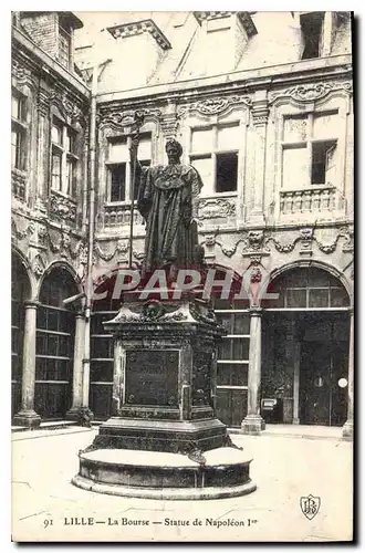 Cartes postales Lille La Bourse Statue de Napoleon Ier