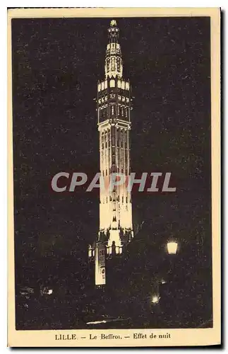 Cartes postales Lille Le Beffrou Effet de nuit