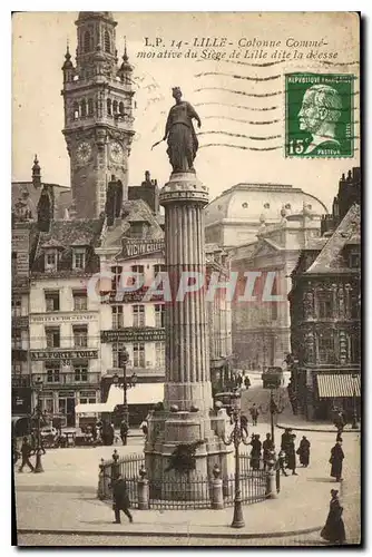 Ansichtskarte AK Lille Colonne Commemorative du Siege de Lille dite la Deesse