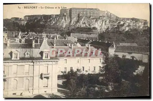 Cartes postales Belfort Le Chateau et le Lion