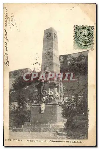 Cartes postales Belfort Monument du Cimetiere des Mobilier