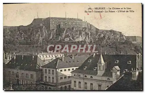 Cartes postales Belfort Le Chateau et le Lion