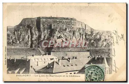 Ansichtskarte AK Belfort Le Lion de Bartholdi et le Chateau