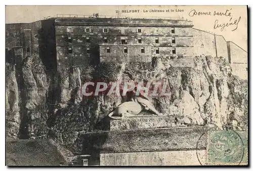 Cartes postales Belfort Le Chateau et le Lion