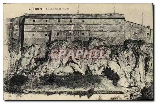 Cartes postales Belfort Le Chateau et le Lion