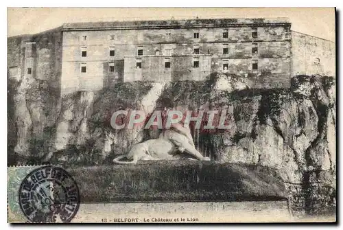 Cartes postales Belfort Le Chateau et le Lion