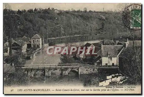 Ansichtskarte AK Les Alpes Mancelles St Ceneri  le Gerei (Orne) vue sur la Sarthe prise de l'Eglise