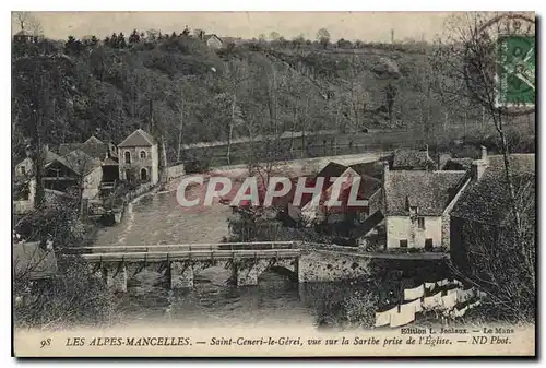 Cartes postales Les Alpes Mancelles St Ceneri  le Gerei (Orne) vue sur la Sarthe prise de l'Eglise